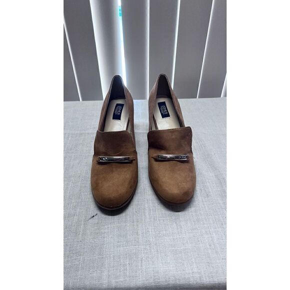 JONES Women's Signature Cypra Loafer Stacked Heel Sandals Brown Size 8.5M - Picture 2 of 13